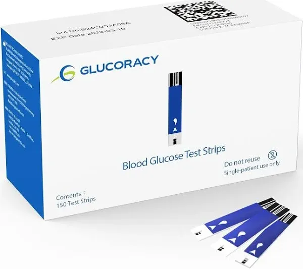 Glucoracy 300 Count Blood Glucose Test Strips Exp. 7/25 NEW E17B