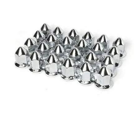 33mm Lug Nut Covers Chrome Push On Plastic 20pcs