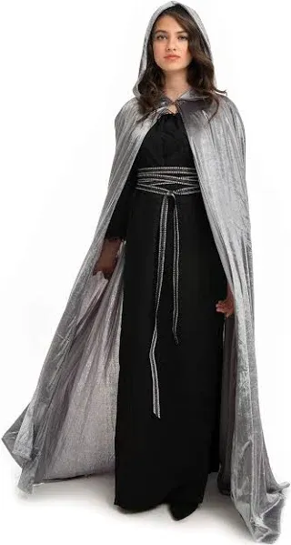 Little Adventures Deluxe Velvet Adult Cloak Cape with Lined Hood - Machine Washable Durable Cosplay Party Costume