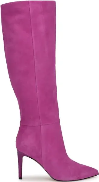 RICHY2 Womens Faux Suede Pumps Knee-High Boots