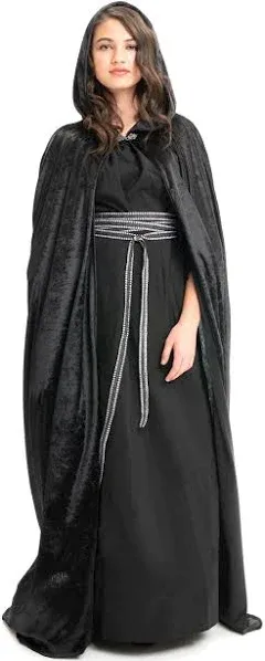 Little Adventures Deluxe Velvet Adult Cloak Cape with Lined Hood - Machine Washable Durable Cosplay Party Costume