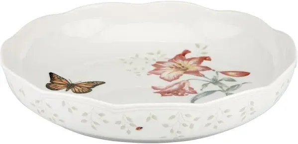 Butterfly Meadow Low Serve Bowl, White -