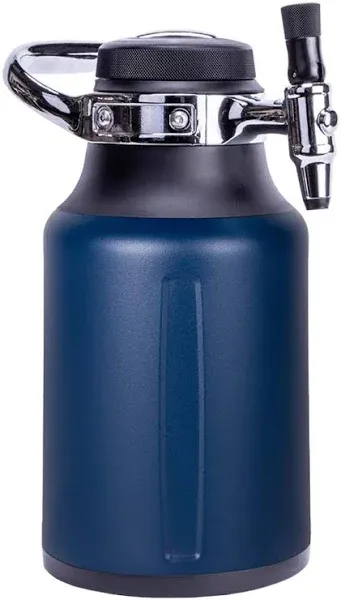 Growlerwerks Beer Growlers 3.8 Liters Midnight Blue/Stainless Steel Growler BL