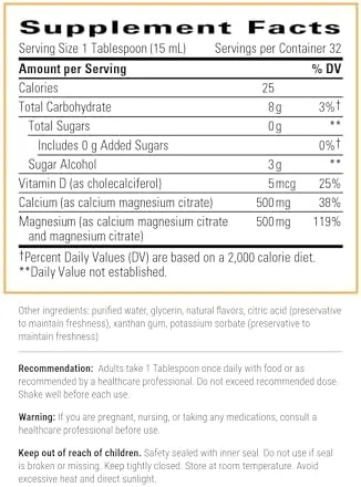 Integrative Therapeutics Liquid Calcium Magnesium Berry Flavored Supplement