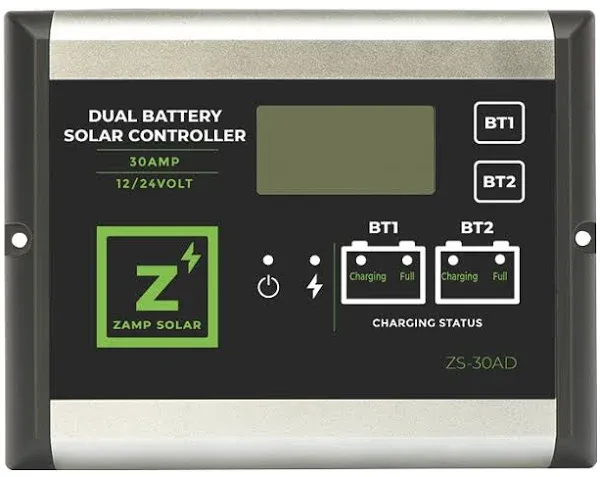 Zamp Solar 30 Amp Dual Battery 5-Stage PWM Charge Controller