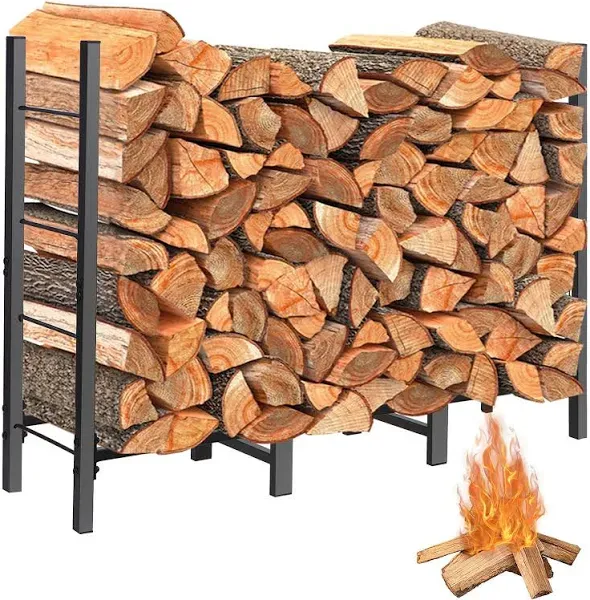 5.3ft Wood Holders Firewood Storage Heavy Duty Log Holder Stand Firewood Rack