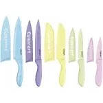 Cuisinart C55-10PCPL Ceramic Coated Knife Set with Blade Guard Sheaths (10- Piece Set) in Pastel Bright's