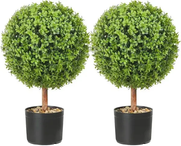 VEVOR 2x Artificial Boxwood Ball 40,6cm Garden Deco Boxwood in Flowerpot Ball Ar