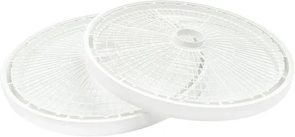 NESCO TR-2 White Plastic Round 15 1/2" Add-A-Trays, to fit 1000 Series Food Dehydrators, 2 Pack