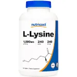 Nutricost L-Lysine 1000mg 250 Capsules - 500mg per Cap Gluten Free Non-GMO