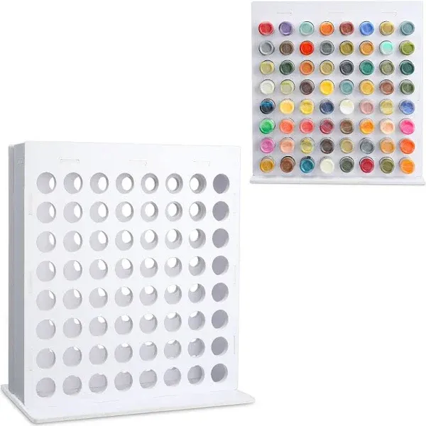 64 Holes Paint Rack for 17ml Dropper Bottles, Wall-mounted