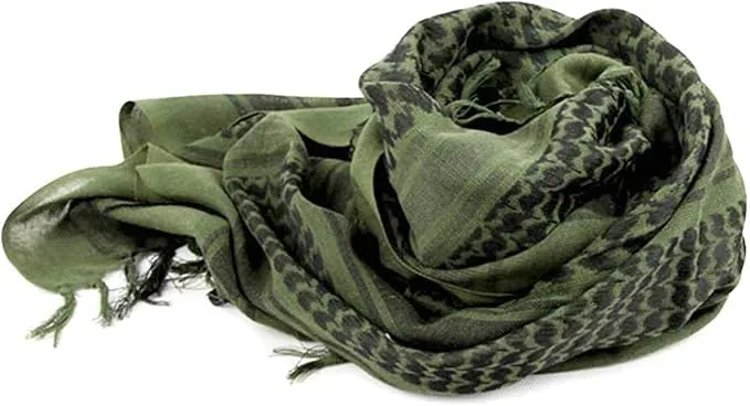 Luxns Military Shemagh Tactical Desert Scarf / 100% Cotton Keffiyeh Scarf Wrap for Men and Women