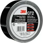 3M Premium Matte Cloth (Gaffers) Tape GT2, Black