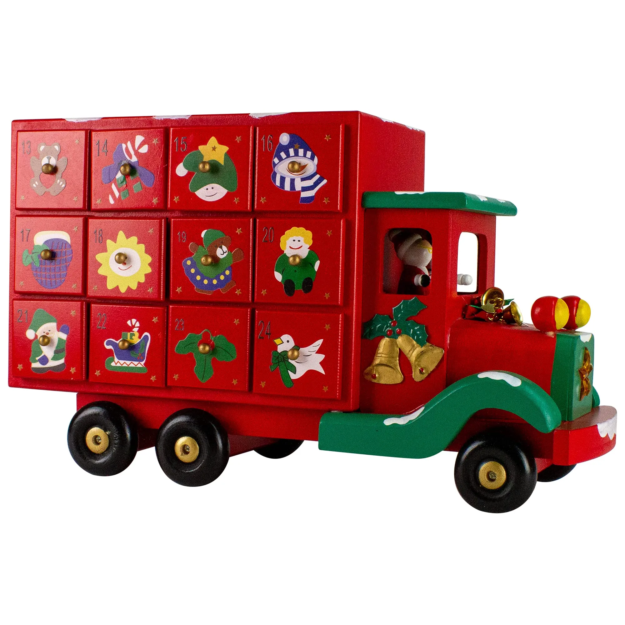 Northlight 14" Red Advent Calendar Storage Truck