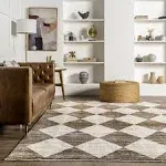 Nuloom Meline Checkered Fringe Area Rug, Beige, 5x8 ft