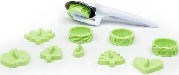 Fox Run Pie Top Cutters and Decorating Kit, 11-Piece Set, Green