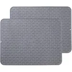 Silicone Dish Drying Mat large 17&#034; X 13&#034; Set Of 2 Flexible Rubber Drying Mat Hea