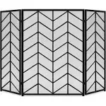 Best Choice Products 52x31in 3-Panel Chevron Fireplace Screen