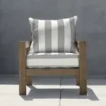 Outdoor Deep Seating Lounge Chair Cushion in Cabana Stripe Stone Grey