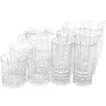 Gibson Home 16 Piece Jewelite Tumbler and Double Old Fashioned Glass Set