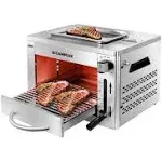 Camplux Propane Infrared Steak Grill,1600°F Fast Efficient Heating Outdoor Portable Gas Grill with Vertical Cooking,Stainless Steel Single Burner