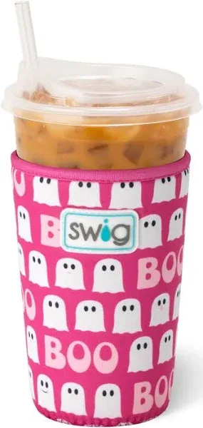 Swig Life Iced Cup Coolie, Standard 22oz Iced Coffee Cup Insulator Sleeve with Handle, Neoprene Insulated Cup Coolie Keeps Drinks Cold, Cup Cooler (Faboolous)