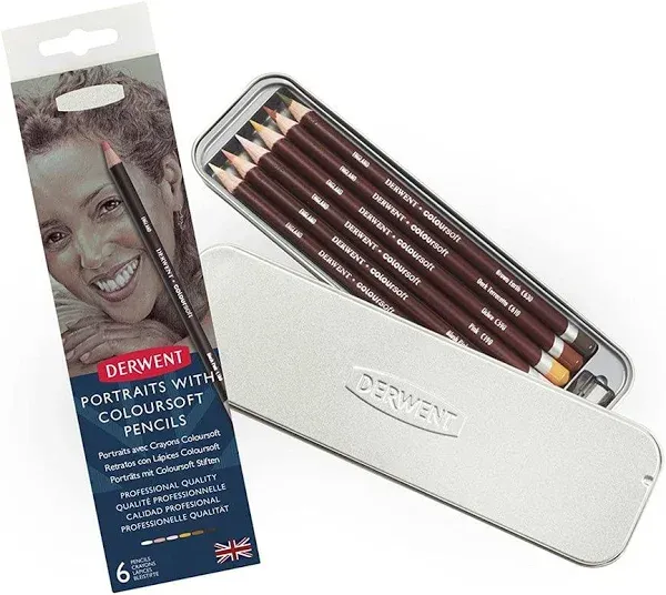 Derwent Colored Pencils, ColourSoft Pencils, Skintone, Drawing, Art, Metal Ti...