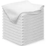 USANOOKS Microfiber Cleaning Cloth - White - 12pcs (12.5x12.5 inch) High Performance - 1200 Washes, Ultra Absorbent Car Towel Traps Grime & Liquid for