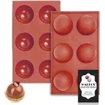 Walfos Large 6-Cavity Semi Sphere Silicone Mold Half Sphere Silicone Baking Molds for Making Chocolate