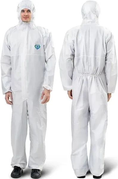 Medtecs Hazmat Suits - 6 Sizes Options - Disposable Coveralls Suit, Medical Protective Coverall PPE Hazmat Suits