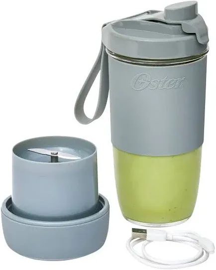 Oster Blend Active Personal Portable Blender &amp; Drinking Lid USB Charge Teal New