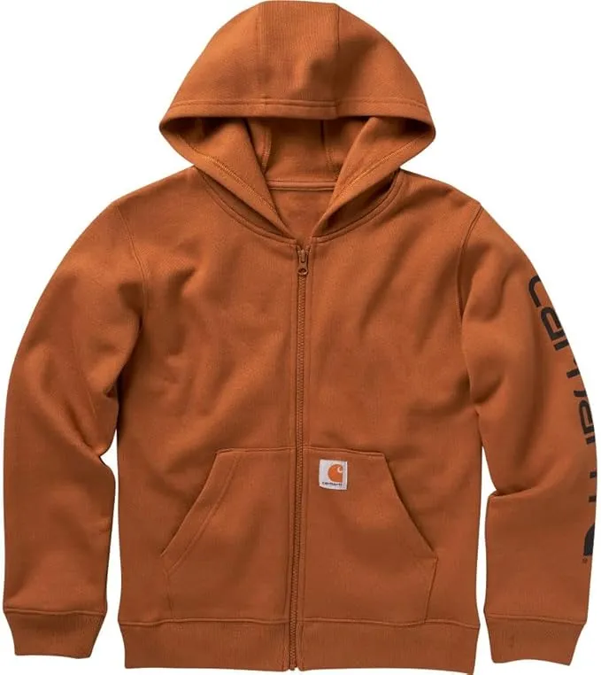 Carhartt Boys' Long Sleeve Full-Zip Logo Sweatshirt