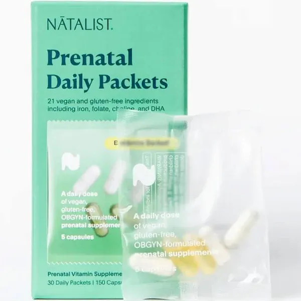 Natalist Prenatal Daily Packet, Prenatal Vitamin Supplement. 30 Packet, 150 Cap