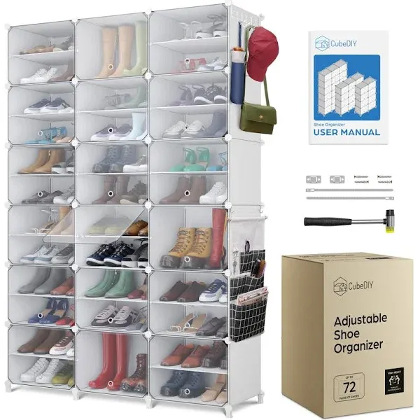 Rebrilliant 72 Pair Stackable Flip Down Shoe Storage