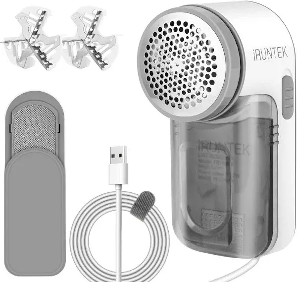 iRUNTEK Fabric Lint Remover Wired Use, Plug-in Lint Shaver and Lint Brush 2 in 1, Sweater Defuzzer Remove Fuzz, Lint Balls, Pills, Bobbles from Clothes, Furniture, Carpet, Couch