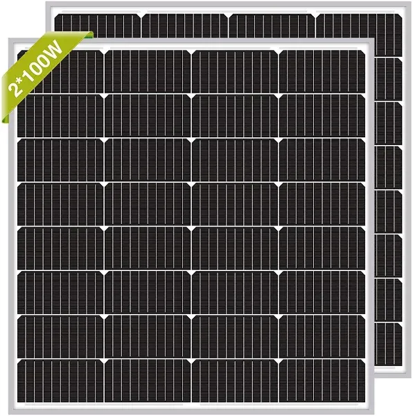 Newpowa 2pcs 100W 12 Volts Monocrystallin