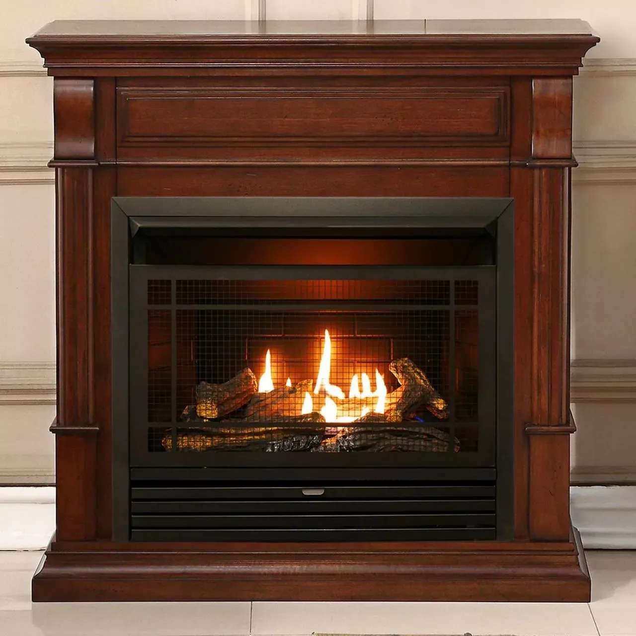 Duluth Forge Dual Fuel Ventless Gas Fireplace with Mantel 26,000 BTU DFS-300