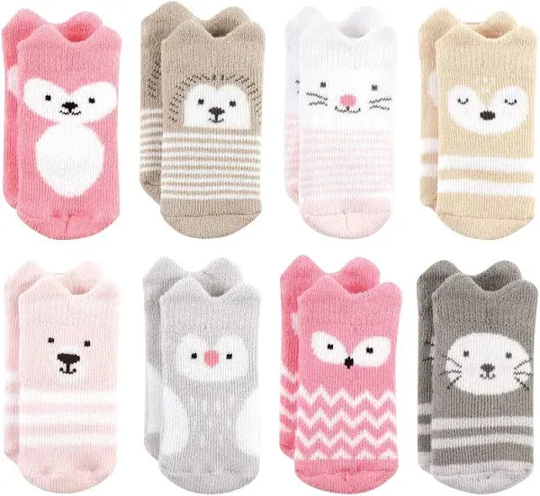 Hudson Baby Baby Girls' Cotton Rich Newborn and Terry Socks