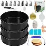  133PCs Round Cake Pans Sets for Baking + Cake Decorating Supplies - 3 133 PCs