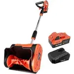 VOLTASK Cordless Snow Shovel - 20V | 10-Inch | 4-Ah Cordless Snow Blower, Battery Snow Blower with Adjustable Front Handle (4-Ah Battery & Quick