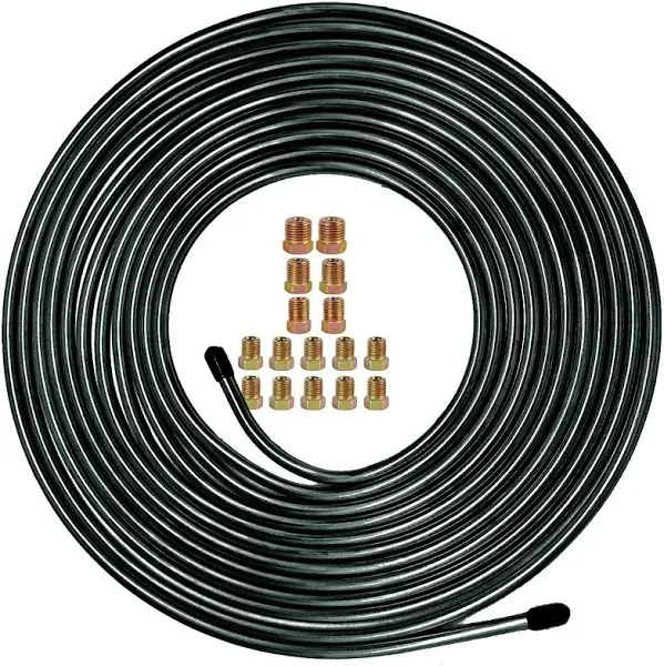 25 Ft of 3/16&#039;&#039; Double Walled Brake Line Tubing Kit - Zinc-Coated 3/16 Steel 