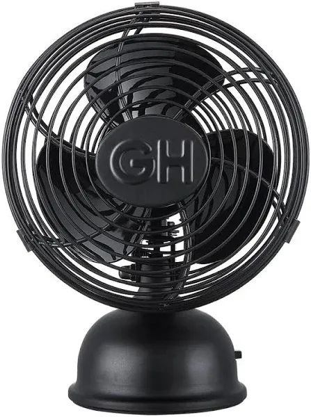 Good Housekeeping All-Metal USB-Powered 5" Oscillating Personal Fan, Matte Black