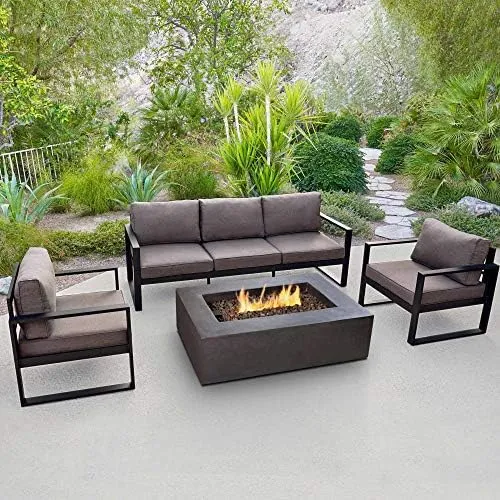 Real Flame Baltic Outdoor 3-Seat Sofa, Black