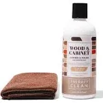 Therapy Wood Cleaner and Polish Kit 16 oz. - Premium Microfiber Included - Almond Scent - Furniture, Cabinet and Table Restorer