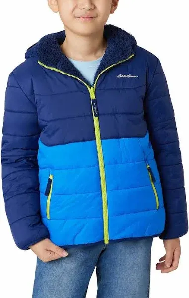 EDDIE BAUER KIDS YOUTH REVERSIBLE PLUSH WINTER JACKET L 14/16 NWT BLUE