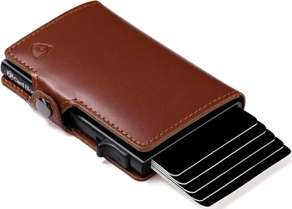 RFID Blocking Genuine Leather Credit Card Wallet