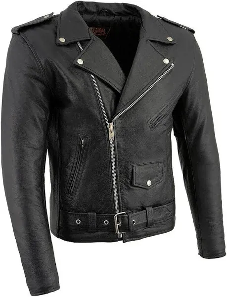 Milwaukee Leather Men's The Legend Classic Police Style Leather Motorcycle Jacket