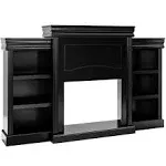 Costway 70'' Fireplace TV Stand Modern Media Entertainment Center Bookcase