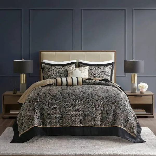 5 Piece Jacquard Bedspread Set