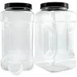 Cornucopia Brands Square Gallon Size Clear Plastic Canisters (2-Pack)